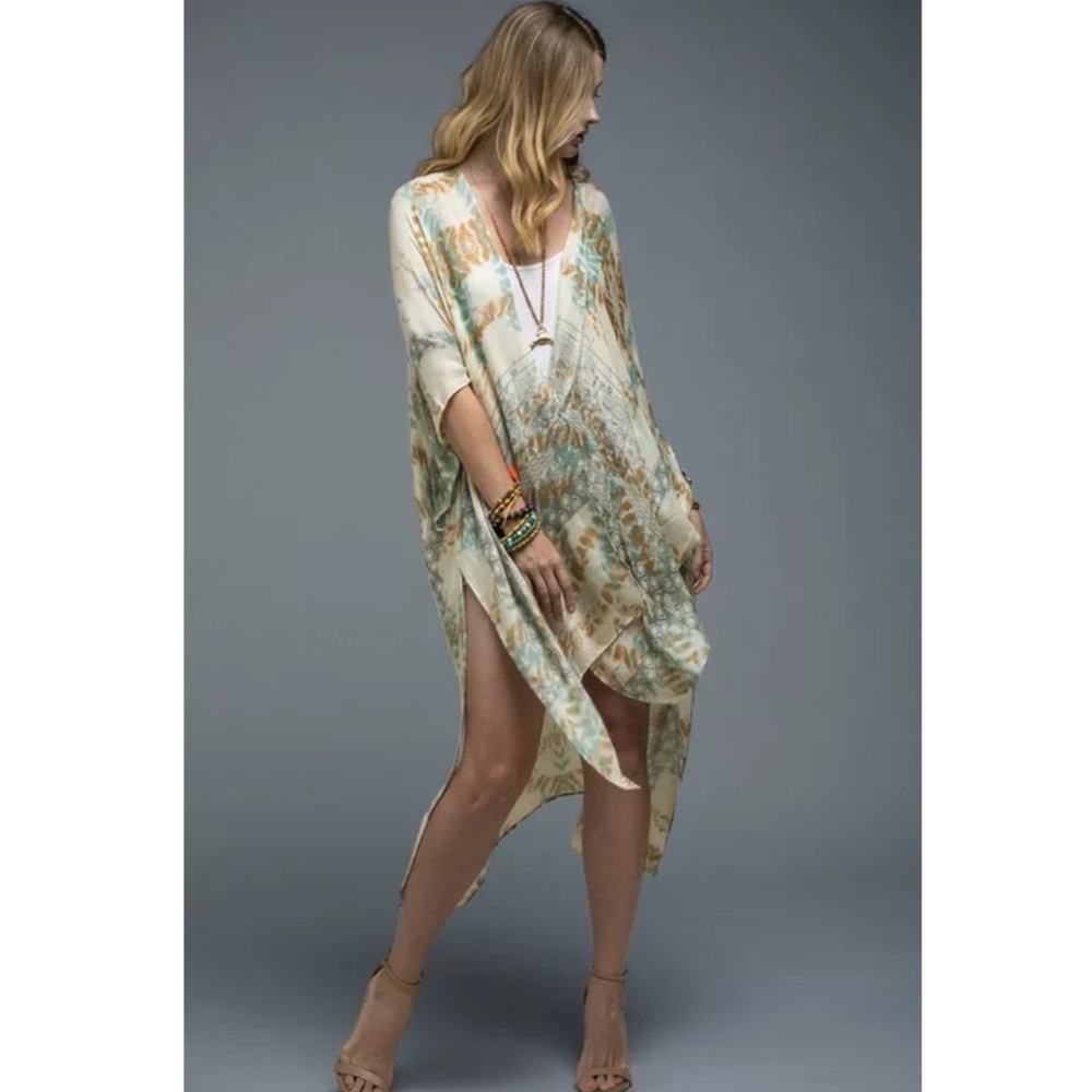 SOLD OUT Mojito Tie Dye Mandala Geometric Boho Kimono Wrap - Picture 3 of 6